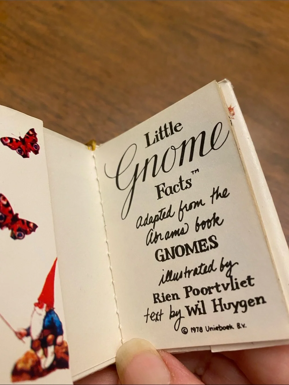 Vintage “Little Gnome Facts” Book Ornament with Tag